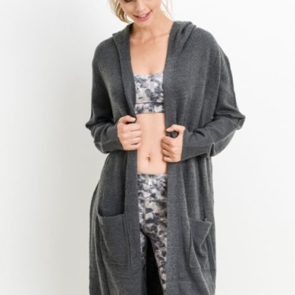 Classic Long-line Hoodie Cardigan - Picture 2 of 5